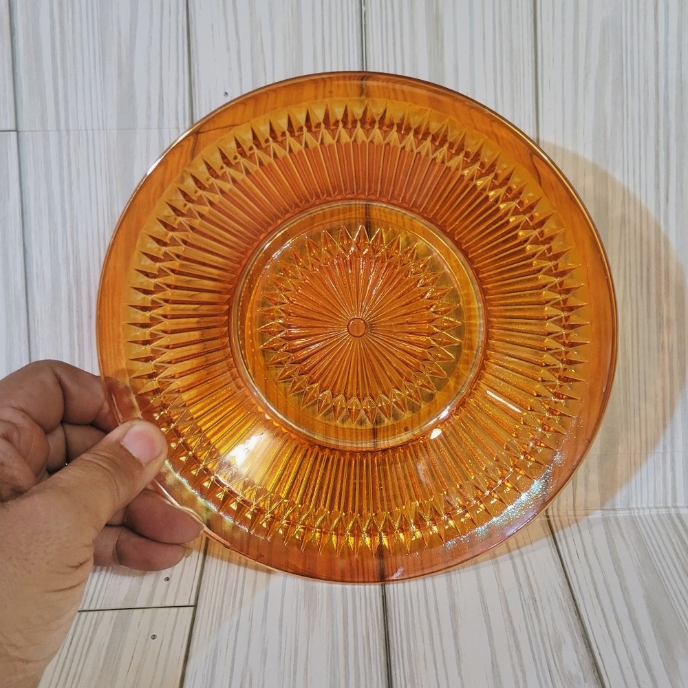 Vintage Jeannette Glass "Anniversary" pattern carnival glass plate